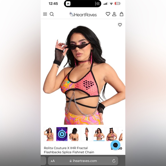 IHeartRaves/Rolita Couture Fractal Fishnet Splice Top - Picture 1 of 4